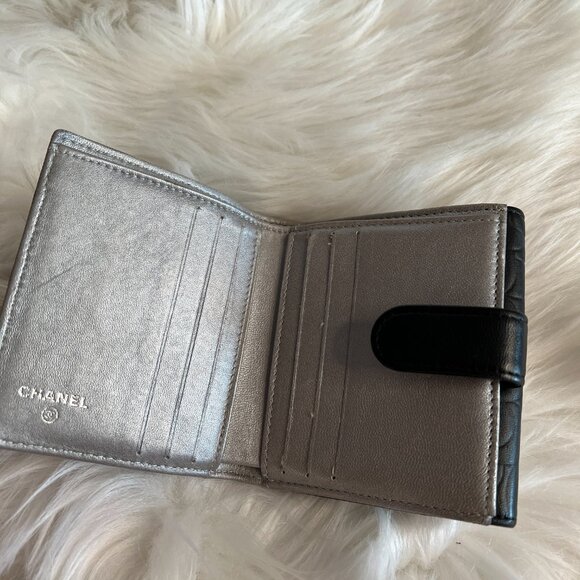 Chanel Embossed Camellia Flower Black Wallet - Picture 9 of 11